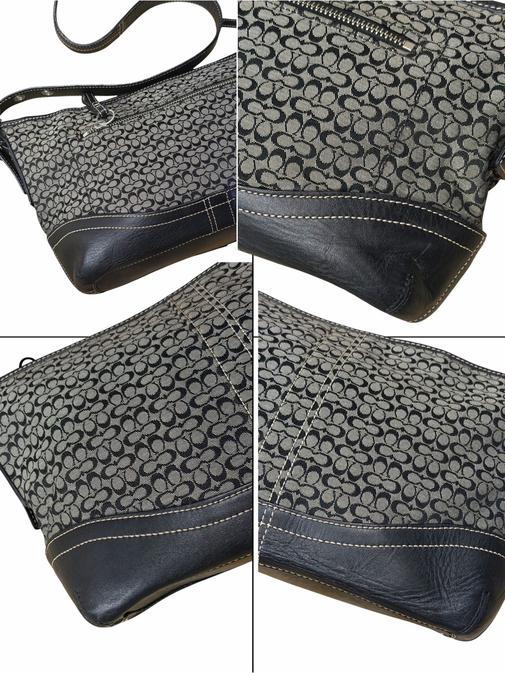 Coach Black/Gray Signature C Monogram Y2K Jacquard Soho Hobo Shoulder Bag - Picture 7 of 16